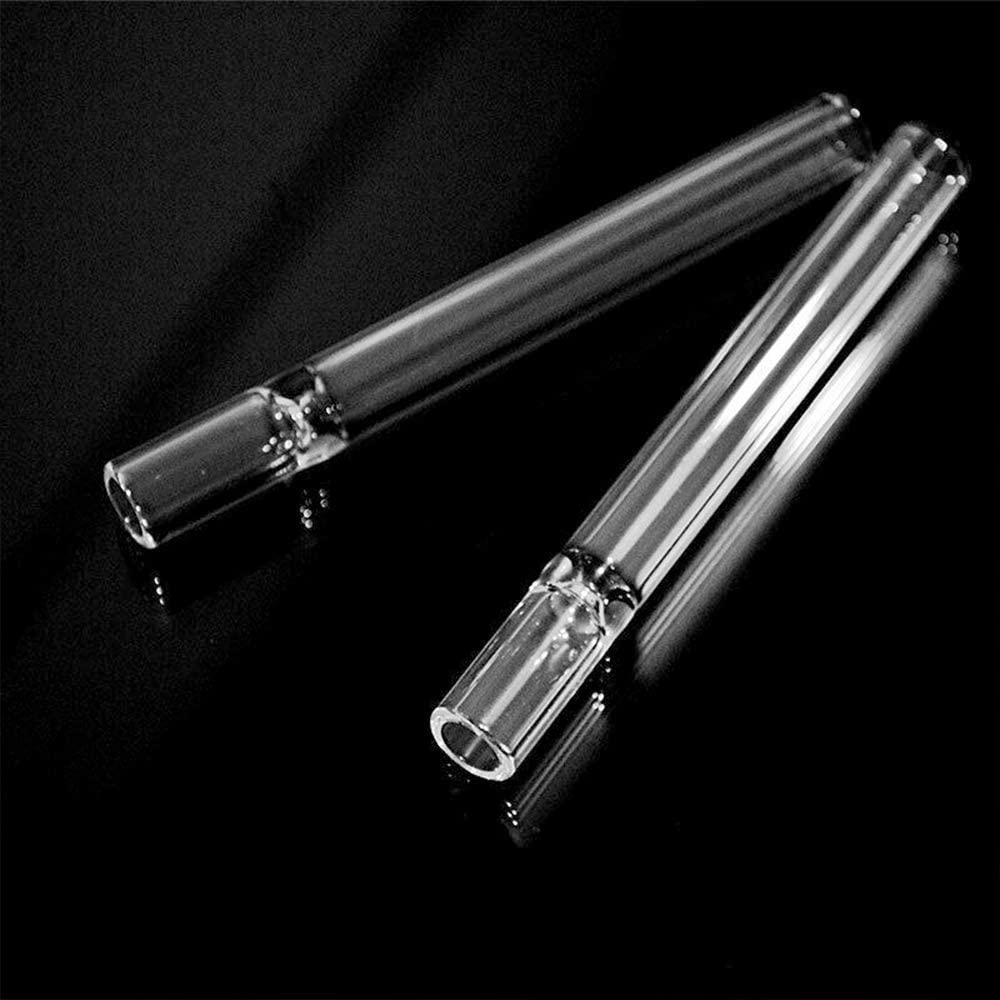 Smoking accessories one hitter pipe tube for smoke pipes 4 Inch Dia 12mm Steamroller Piece Glass Filter Tips Taster Clear Bat Cigarette Hold