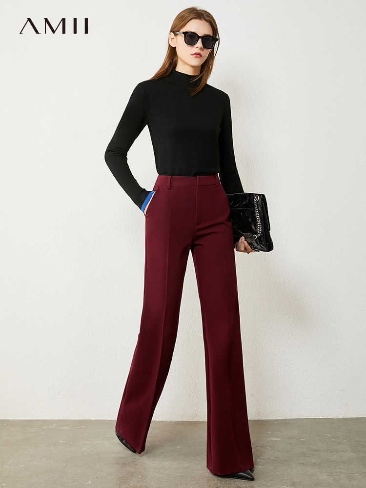 Minimalism Autumn Winter Women's Pant Fashion Causal Solid High Waist Long Pants Female 12030450 210527