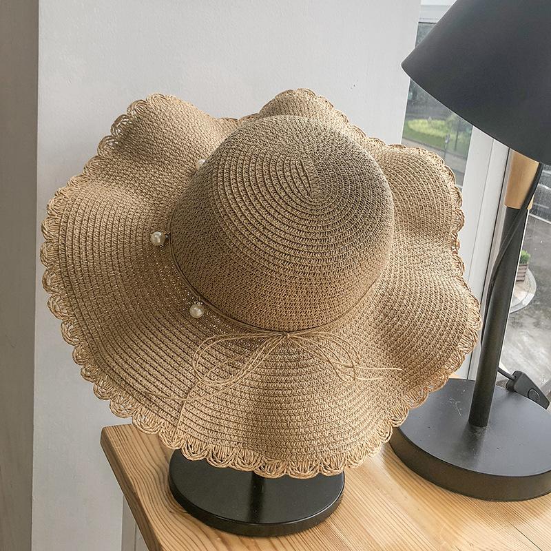 Wide Brim Hats Hat Female Summer Small Fresh Big Along The Straw Korean Version Of Wild Pearl Leisure Sunscreen Beach Sun Tide, Khaki
Wide Brim Hats Hat Female Summer Small Fresh Big Along The Straw Korean Version Of Wild Pearl Leisure Sunscreen Beach Sun Tide, Khaki