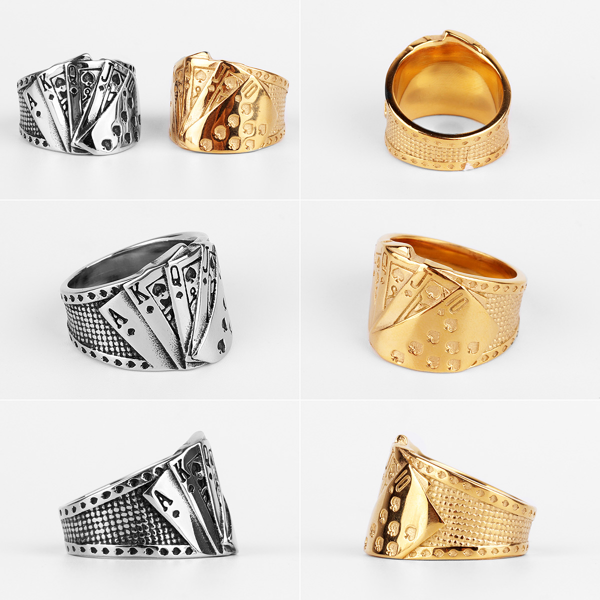 316L Stainless Steel Straight Flush Poker Men Ring Hip Hop Good Lucky Talisman Biker Ring for Men Boy Fashion Jewelry Gift
316L Stainless Steel Straight Flush Poker Men Ring Hip Hop Good Lucky Talisman Biker Ring for Men Boy Fashion Jewelry Gift