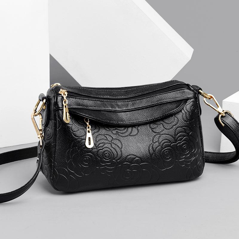2021 Women's Luxury Handbag Designer Rose Pattern Shoulder Bag Female High Quality Leather Short Handbag Elegant Lady Makeup Bag, Black 
2021 Women's Luxury Handbag Designer Rose Pattern Shoulder Bag Female High Quality Leather Short Handbag Elegant Lady Makeup Bag, Black