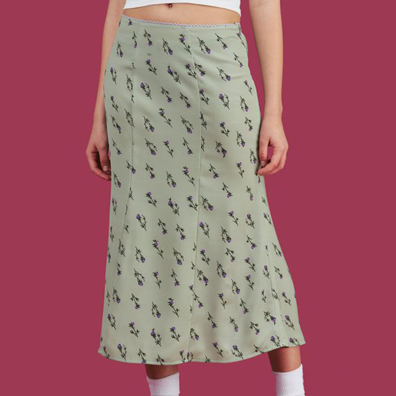 Vintage High Waist midi Skirts Women Streetwear Cotton Long Skirts Chic Vintage Style Ladies Summer Plaid skirts 210309