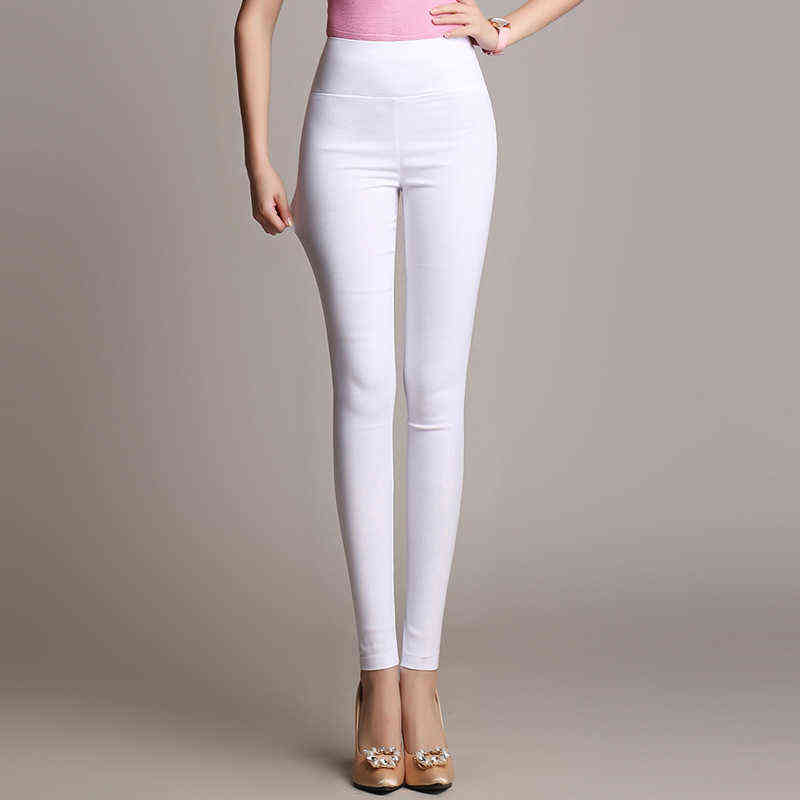 S6XL15 Colors Winter Plus Size Women's Pants Fashion Candy Color Skinny high waist elastic Trousers Fit Lady Pencil 211124Z