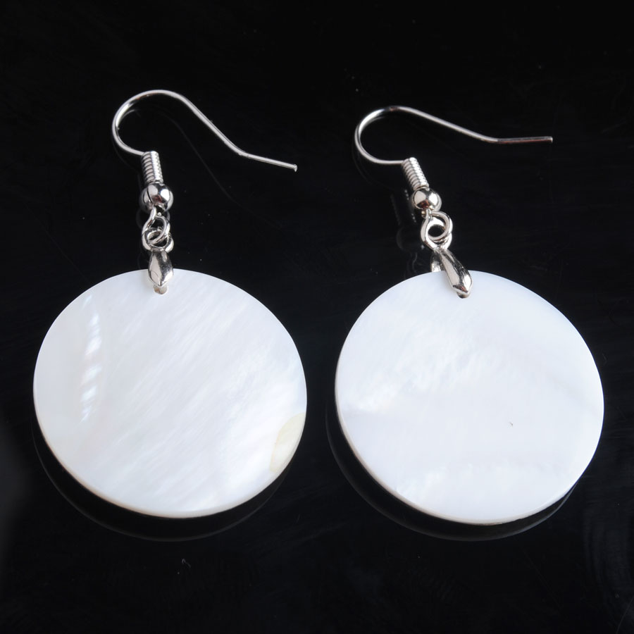 WOJIAER Natural Abalone Shell Dangle Earrings Flat Paua Shells Geometric Earring Jewelry Women Accessories Gifts BV901