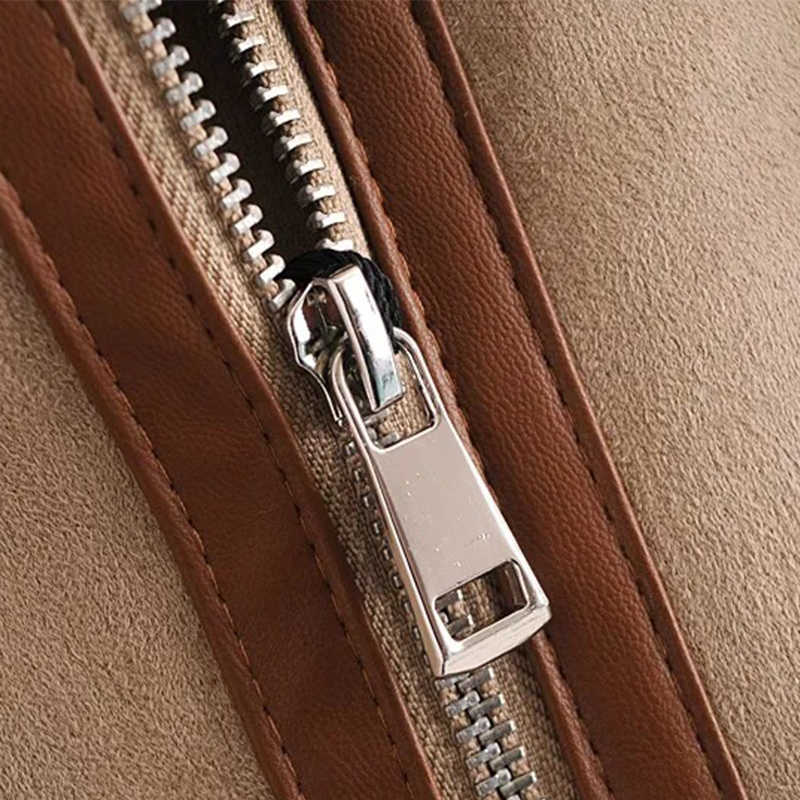 LY VAREY LIN Winter Women Patchwork Lambswool Faux Leather Jacket Motorcycle Casual Turn-down Collar Zipper Coat 210526