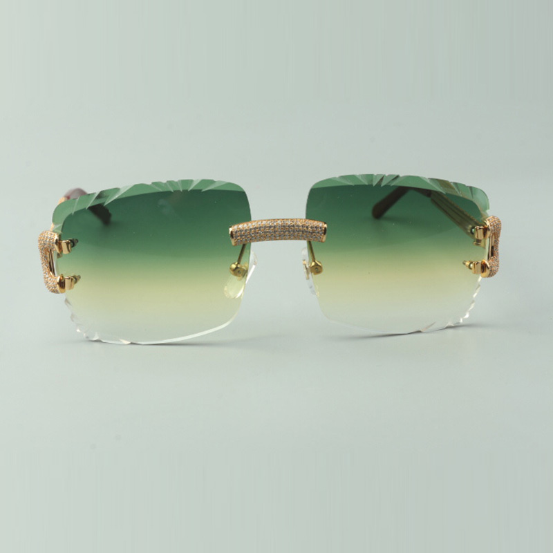 Micro-paved dia big C sunglasses 3524020 with cut lenses, size: 58-18-140mm (eye-Bridge-Temple)Fashion watch