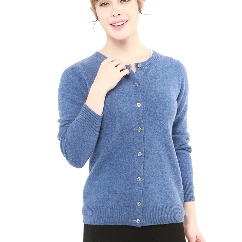 100% Merino Wool Women Cardigan Sweater Autumn Winter Warm Soft knitted Femme Cardigan Women Cashmere Sweater 210218