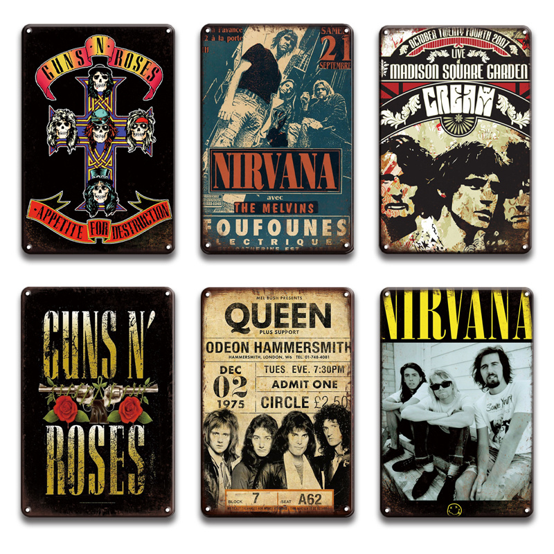 2021 Rock N Roll Metal Poster Tin SIgn Vintage NIRVANA Metal Plate Sign Bar Man Cave Decorative Plaque Room Interior Decoration New Wholesae
2021 Rock N Roll Metal Poster Tin SIgn Vintage NIRVANA Metal Plate Sign Bar Man Cave Decorative Plaque Room Interior Decoration New Wholesae