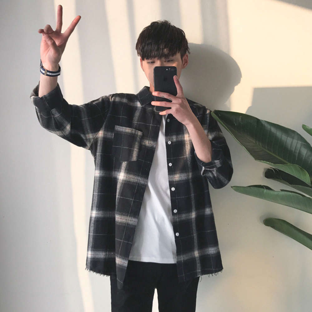 Ins Plaid casual long sleeve trend slim handsome couple inch Shirt men's wear, White;black
Ins Plaid casual long sleeve trend slim handsome couple inch Shirt men's wear, White;black
