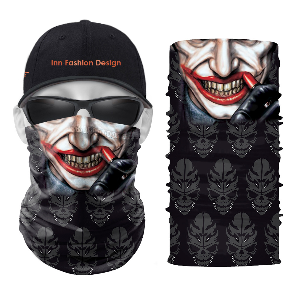 Clown Pattern Printed Magic Scarf 5 Pieces Per Package High Quality Comfortable Fashion Riding Sunscreen Seamless Wweat Absorption High Elasticity