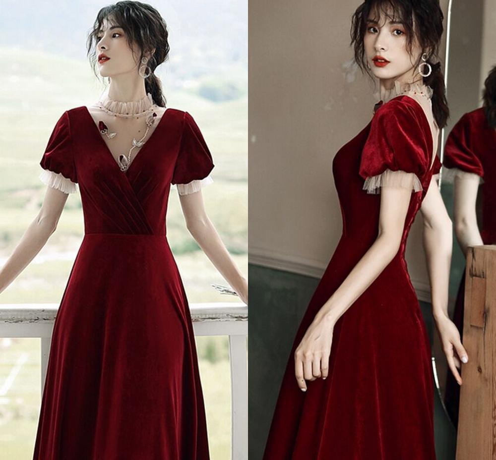 2021 New Slim Burgundy Arabic Veet Evening Es Celebration Party Gowns Engagement Prom with Sleeves Robe De Soiree Zmyy, Tea length
2021 New Slim Burgundy Arabic Veet Evening Es Celebration Party Gowns Engagement Prom with Sleeves Robe De Soiree Zmyy, Tea length