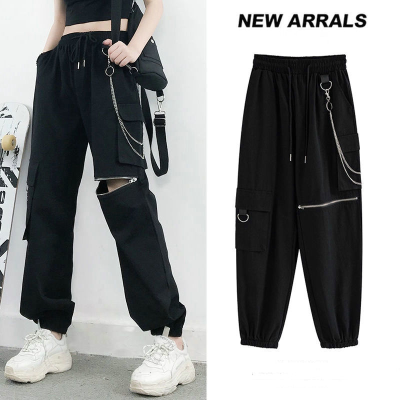 

2021 New Solid-colored Fashion Loosen Harem Ladies'casual Pants, Women's High-waisted Jogging Pants Plus Size Ngup, Black