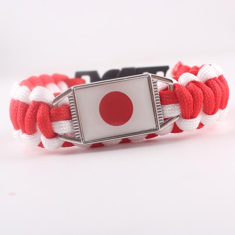 Charm Bracelets National Flag Poland Turkey Austria Japan Swiss For Women Men DIY Charms Paracord Bracelet 550 Rope Survival Braided Escape