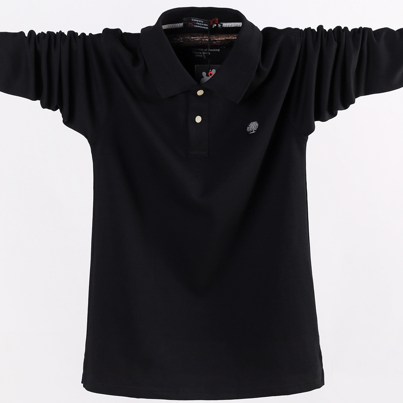 Men Polo Shirt Men's Business Work Casual Cotton Male Top Tees Autumn Long Sleeve Turn-down Collar Polo Shirts Plus Size 5XL 6XL 210308
