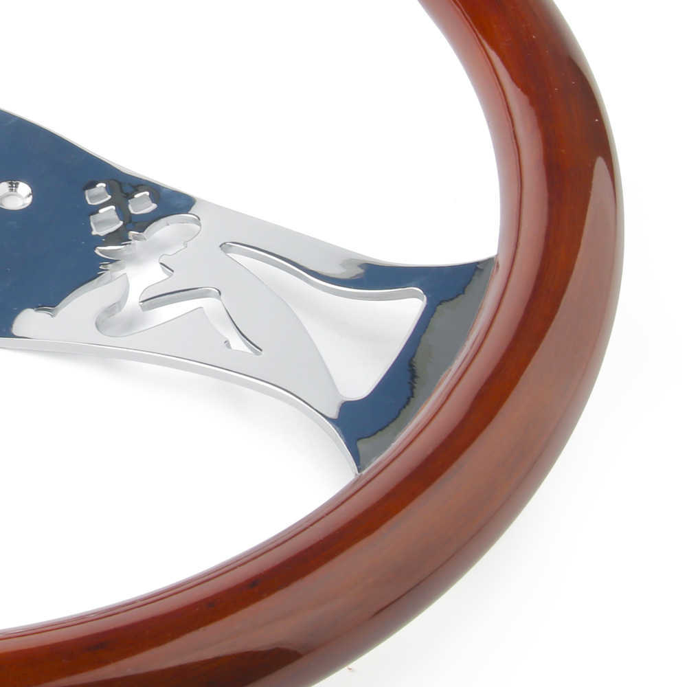 Beauty carved style Universal Classic Real Mahogany Wood Steering Wheel 380mm 15 inch Car Steering Wheel Car