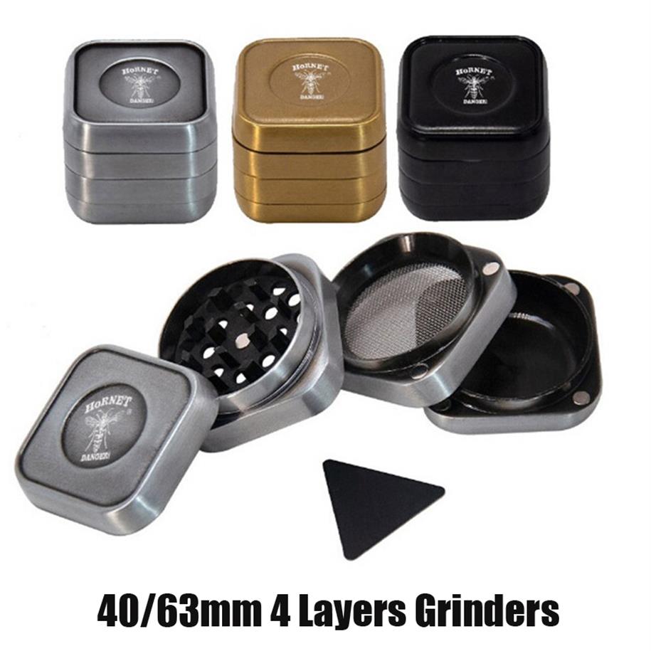 Hornet Danger Square Shape Grider 4 Layer 40mm 63mm Zinc Alloy Smoking Herb Grinders for Tobacco Vape Smoking Accessories DHLa28
Hornet Danger Square Shape Grider 4 Layer 40mm 63mm Zinc Alloy Smoking Herb Grinders for Tobacco Vape Smoking Accessories DHLa28