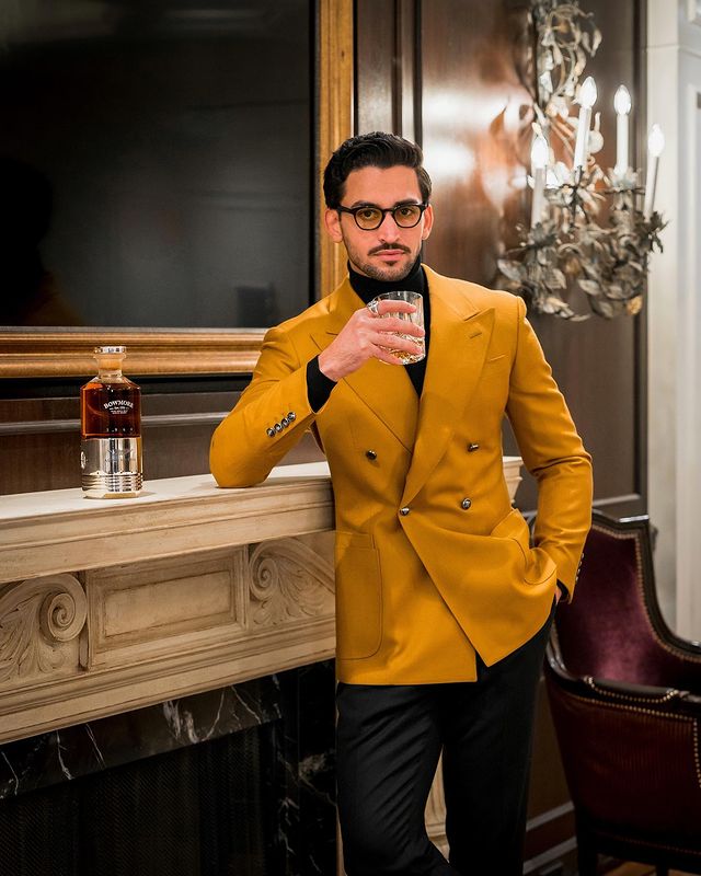 Double Breasted Mens Coat Suits Peaked Lapel Groom Best Man Jacket Party Prom Wedding Blazer Tuxedos Custom Made One Piece