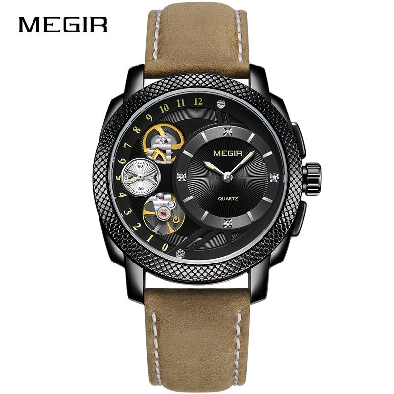 Wristwatches MEGIR Fashion Watch Men Top Sports Quartz Leather Army Military Watches Male Clock Erkek Kol Saati, Leather-blackbrown
Wristwatches MEGIR Fashion Watch Men Top Sports Quartz Leather Army Military Watches Male Clock Erkek Kol Saati, Leather-blackbrown