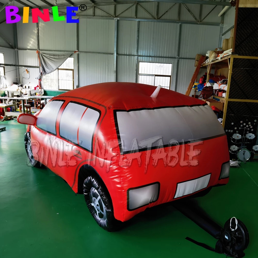 Customize life size 4mL giant Inflatable Car model,large flying helium balloon Floating racing automobile For Advertising