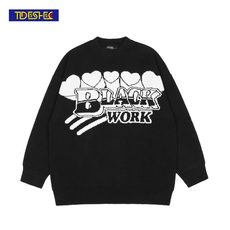 Men's Sweaters Hip Hop Love Letter Embroidery Knit Sweater Pattern Knitted Streetwear Pullover Men Casual Black Winter, White;black
Men's Sweaters Hip Hop Love Letter Embroidery Knit Sweater Pattern Knitted Streetwear Pullover Men Casual Black Winter, White;black