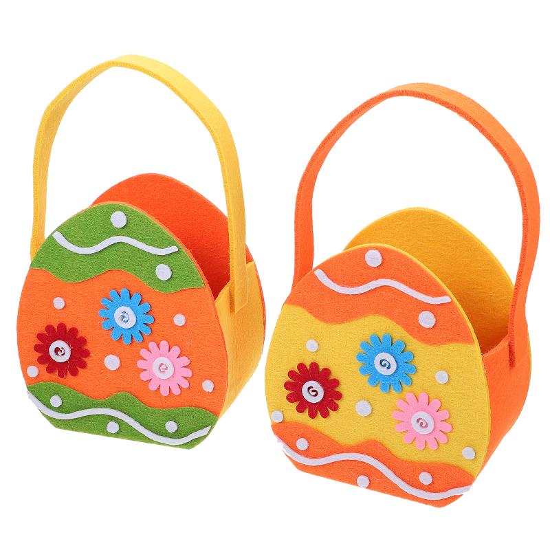 Gift Wrap 2Pcs Cartoon Easter Style Candy Storage Pouches Bags For Party