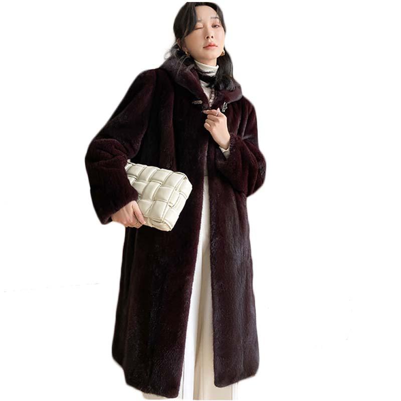 Women's Fur & Faux Mink Coat Winter 2021 Imported Velvet Mid-Length Hooded Elderly Mother Outwear Y723, Black
Women's Fur & Faux Mink Coat Winter 2021 Imported Velvet Mid-Length Hooded Elderly Mother Outwear Y723, Black