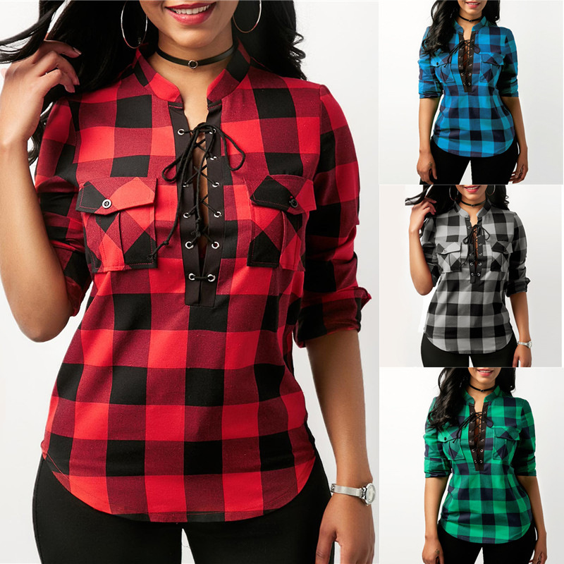 2021 Sexy Blouses New Red Plaid Women Cotton Casual Long Sleeve Shirt Tops V-neck Pockets Bandage Lady Clothes Dmwd
2021 Sexy Blouses New Red Plaid Women Cotton Casual Long Sleeve Shirt Tops V-neck Pockets Bandage Lady Clothes Dmwd