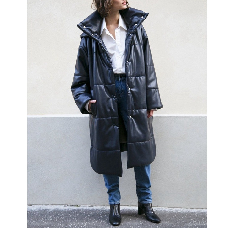 2021 New Imitation Leather Cotton Jacket Women's Stand-up Collar Detachable Hooded Mid-length Coat Bnj4, Black
2021 New Imitation Leather Cotton Jacket Women's Stand-up Collar Detachable Hooded Mid-length Coat Bnj4, Black