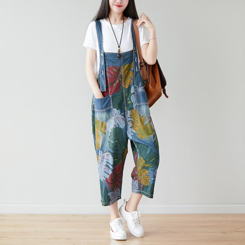 Women's Jumpsuits & Rompers 2021 Spring Summer Woman Vintage Overall Jumpsuit Leaf Print Pocket Spaghetti Strap Casual Loose Calf-length Pan, Black;white
Women's Jumpsuits & Rompers 2021 Spring Summer Woman Vintage Overall Jumpsuit Leaf Print Pocket Spaghetti Strap Casual Loose Calf-length Pan, Black;white