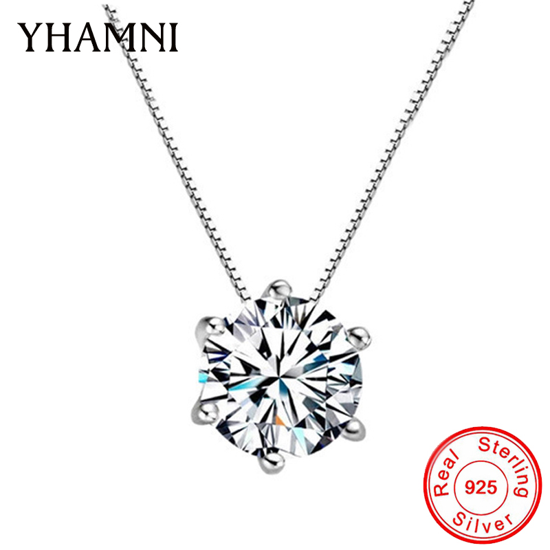 YHAMNI High Quality Solitaire White Zircon Chokers Necklaces 925 Silver Chain Simple Pendant Necklace Women Gift Jewelry D06
YHAMNI High Quality Solitaire White Zircon Chokers Necklaces 925 Silver Chain Simple Pendant Necklace Women Gift Jewelry D06