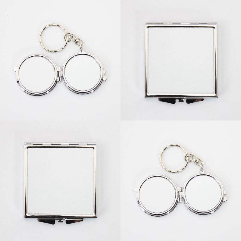 White Sublimation Blank Cosmetic Portable Mirror Women Mini Stainless Steel Fashion Thermal Transfer Printing Metal Make Up tools EEB5692 Free shippin