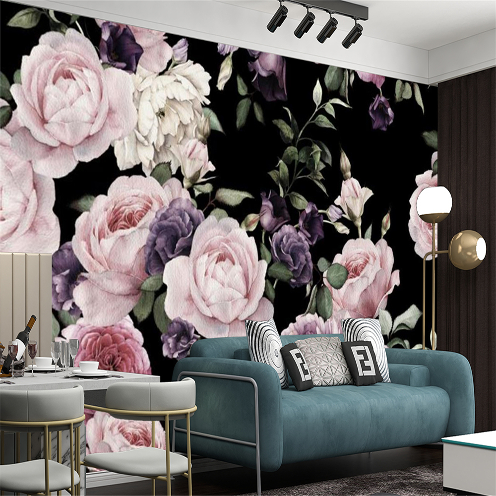 Romantic 3d Floral Wallpaper Flower Mural Modern Home Decor Painting Wallpapers Wall Papers