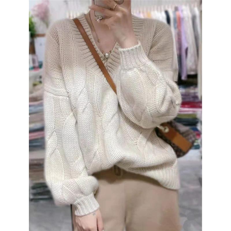 Women's Sweaters 2021 Soft And Thick Cashmere Sweater Women Autumn Winter Bubble Sleeve V Neck Loose Lazy Wind Wool Knitted Foundatio, White;black
Women's Sweaters 2021 Soft And Thick Cashmere Sweater Women Autumn Winter Bubble Sleeve V Neck Loose Lazy Wind Wool Knitted Foundatio, White;black