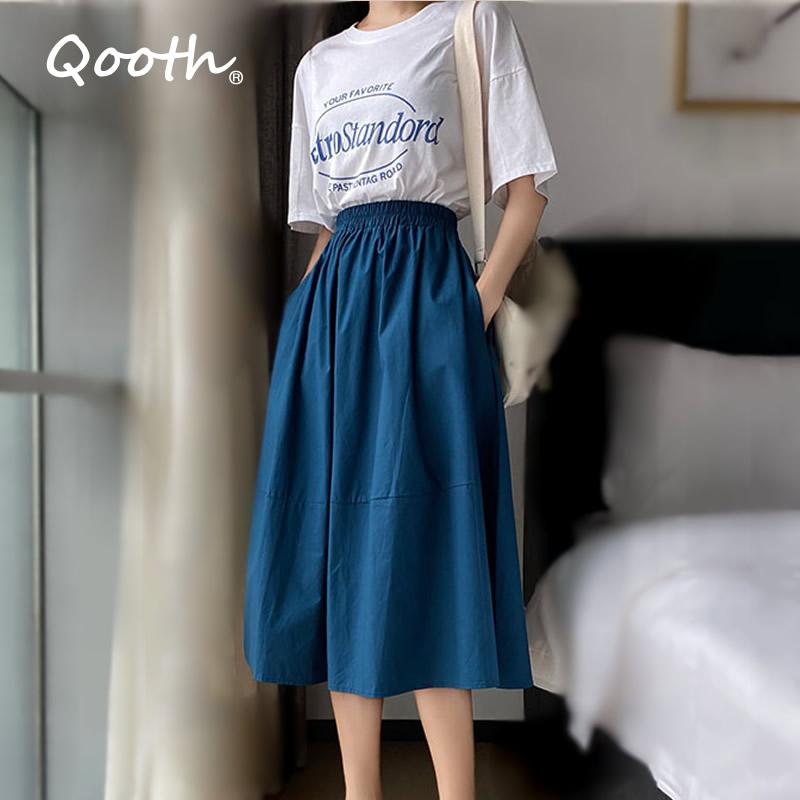 Skirts Qooth Plain Women 2021 Ne All-match Solid Color Pleated Skirt Female Cotton Blend Tutu Jupe Longue QT042, White
Skirts Qooth Plain Women 2021 Ne All-match Solid Color Pleated Skirt Female Cotton Blend Tutu Jupe Longue QT042, White