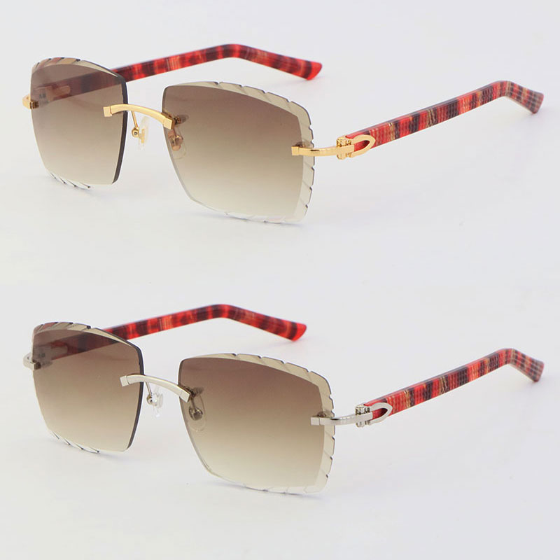 Factory Wholesale Metal Diamond Cut Mirror Lens Rimless Sunglasses Large Glasses Red Marble Arms Plank High Quality Male and Female Engraving 18K Gold Metal Frame
Factory Wholesale Metal Diamond Cut Mirror Lens Rimless Sunglasses Large Glasses Red Marble Arms Plank High Quality Male and Female Engraving 18K Gold Metal Frame