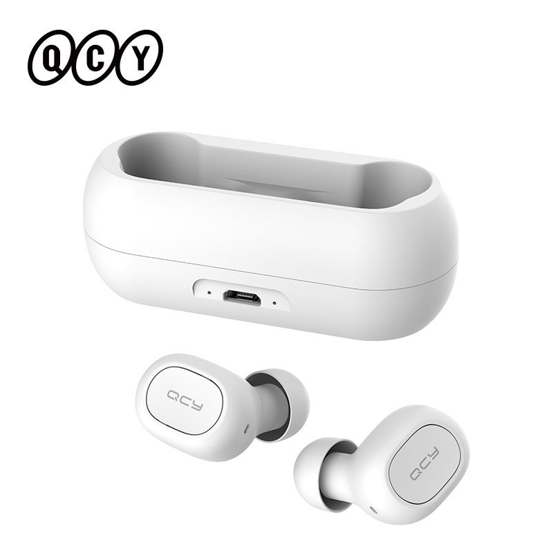 

QCY T1C TWS Bluetooth V5.0 Headset Sports Wireless Earphones 3D Stereo Earbuds Mini in Ear Dual Microphone With Charging box