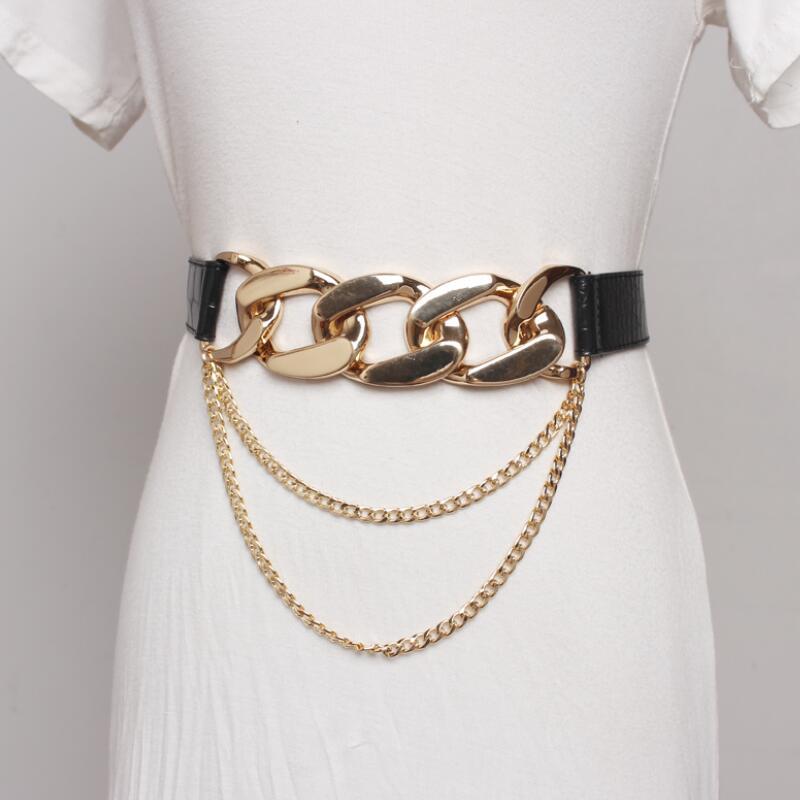 Belts 2021 Fashion Women's Dress Belt Luxury Design Metal Chains Buckle Waistband Personality Women Tide All-match, Black
Belts 2021 Fashion Women's Dress Belt Luxury Design Metal Chains Buckle Waistband Personality Women Tide All-match, Black