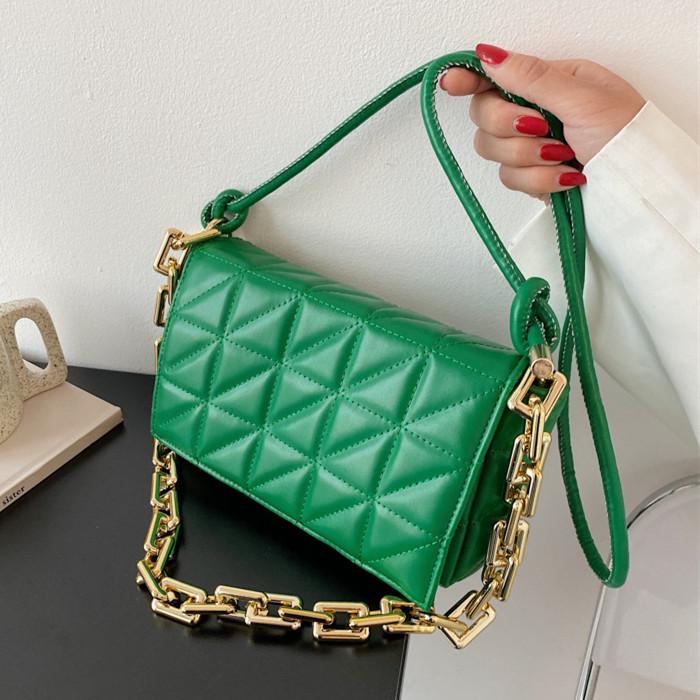 Shoulder Bags Quilting Women Flap Crossbody Bag Summer Travel Trends Baguette PU Leather Thick Chain Purses And Handbags Green, Black
Shoulder Bags Quilting Women Flap Crossbody Bag Summer Travel Trends Baguette PU Leather Thick Chain Purses And Handbags Green, Black
