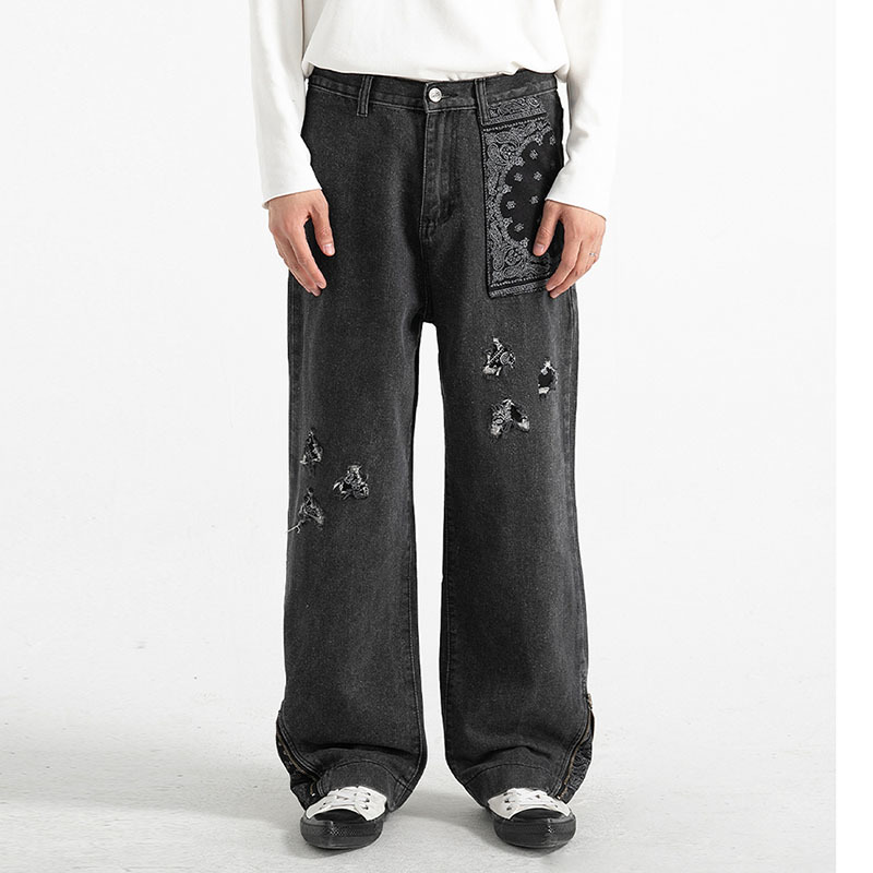 2021 New High Street Hole Cashew Print Jeans Pants Men and Women Straight Ankle Zipper Washed Casual Denim Trousers T5vo, Black
2021 New High Street Hole Cashew Print Jeans Pants Men and Women Straight Ankle Zipper Washed Casual Denim Trousers T5vo, Black