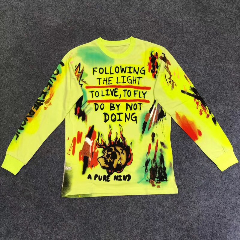 2021 New Nova Oeste t Camisas Streetwear Shantou Crnio Graffiti Kanye West Crianas Ver Fantasmas Manga Longa U9b2, White 
2021 New Nova Oeste t Camisas Streetwear Shantou Crnio Graffiti Kanye West Crianas Ver Fantasmas Manga Longa U9b2, White