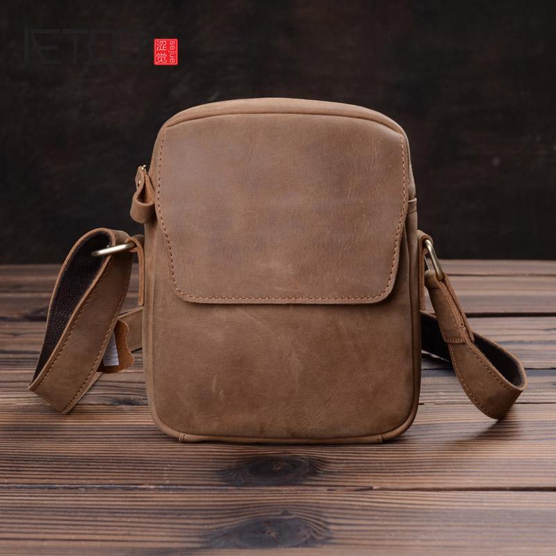 HBP AETOO Handmade Old Men's Bag, Mad Horse Leather Shoulder Bag, Retro Casual Men's Leather Bag, Head Leather Slant Bag