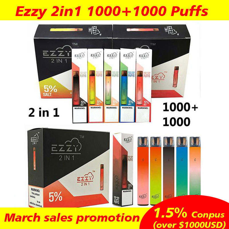 EZZY SUPPER 2in1 Disposable Vape DHL free shipping disposable vape Pod Device kit Pods Vape Pen Vaporizers Local 1000+1000puffs
EZZY SUPPER 2in1 Disposable Vape DHL free shipping disposable vape Pod Device kit Pods Vape Pen Vaporizers Local 1000+1000puffs