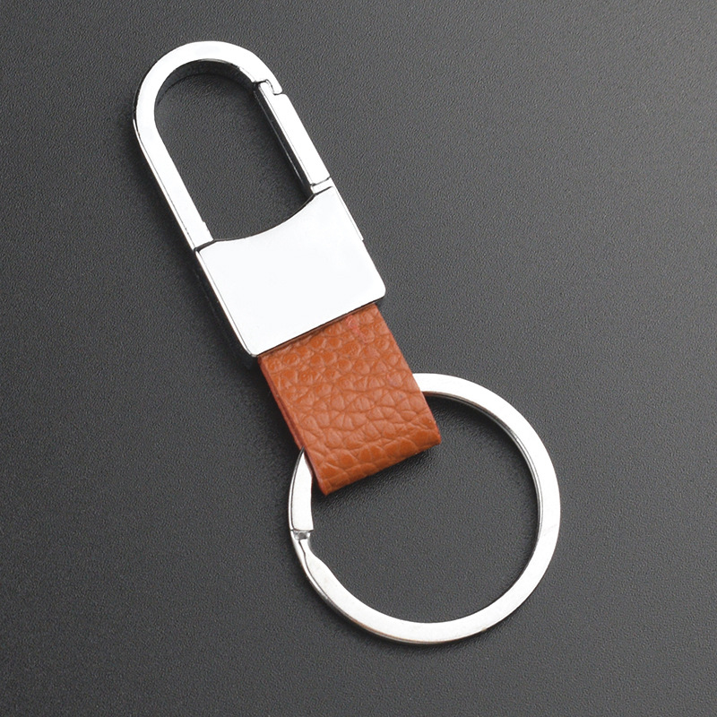 Classic Design Business Men Silver Metal Key Chain Ring Black and Brown Leather Keychain
Classic Design Business Men Silver Metal Key Chain Ring Black and Brown Leather Keychain