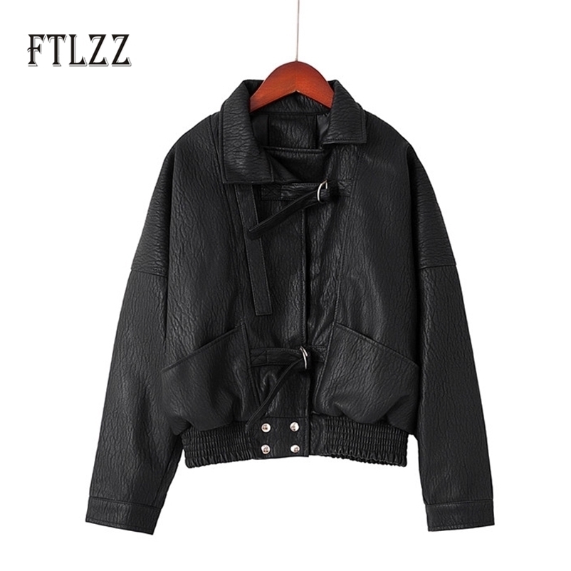 Faux Leather Coat Women Spring Autumn Fashion Korean Loose Leahter Jacket Ladies Black Punk Motorcycle Jackets 210602
Faux Leather Coat Women Spring Autumn Fashion Korean Loose Leahter Jacket Ladies Black Punk Motorcycle Jackets 210602