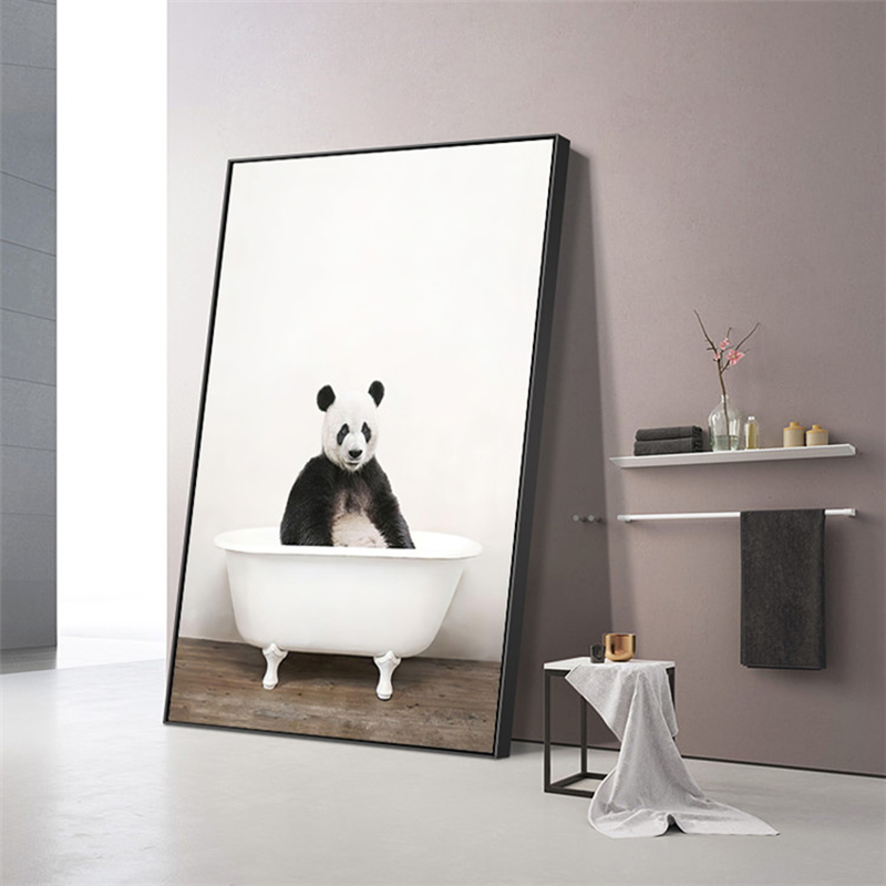 Cute Animal Posters Canvas Prints Wall Art Pictures For Living Room Lavatory Home Decor Toilets Painting Indoor Decoration