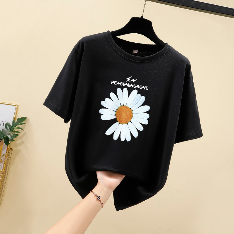New daisy shirt women Summer Harajuku Kawaii Short Sleeve Tshirt Laides90s Korean Style T shirt Fashion Top Tees Plus Size T200614