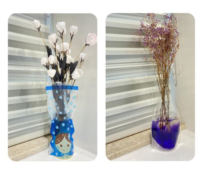 Mixed styles Foldable PVC flower vase without flowers Protection environment plastic folding flower pot pvc plastic flower pot