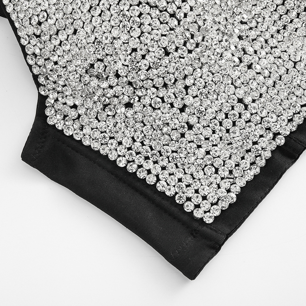Women Corset Rhinestone Top Sexy Bustier Silver Diamond Glitter Crop Top Rave Festival Clothing Night Club Party Female Tops 210308