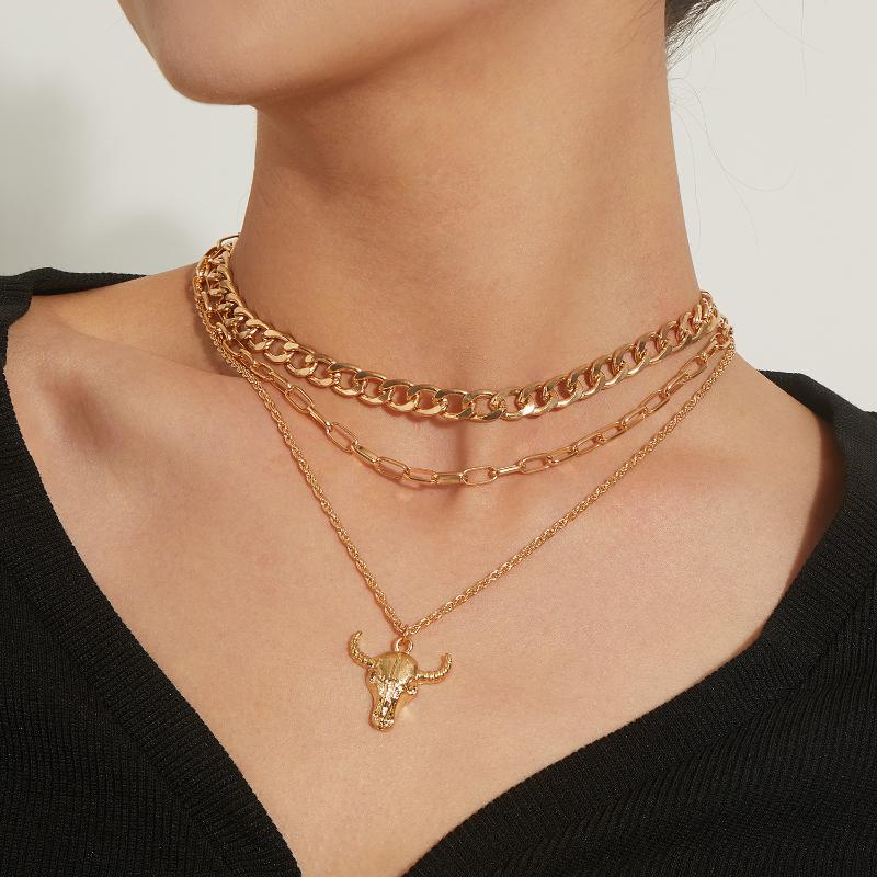 Pendant Necklaces Bull Head Necklace For Women Geometric Chains Layered Clavicle Chain Short 2021 Fashion Jewelry
Pendant Necklaces Bull Head Necklace For Women Geometric Chains Layered Clavicle Chain Short 2021 Fashion Jewelry