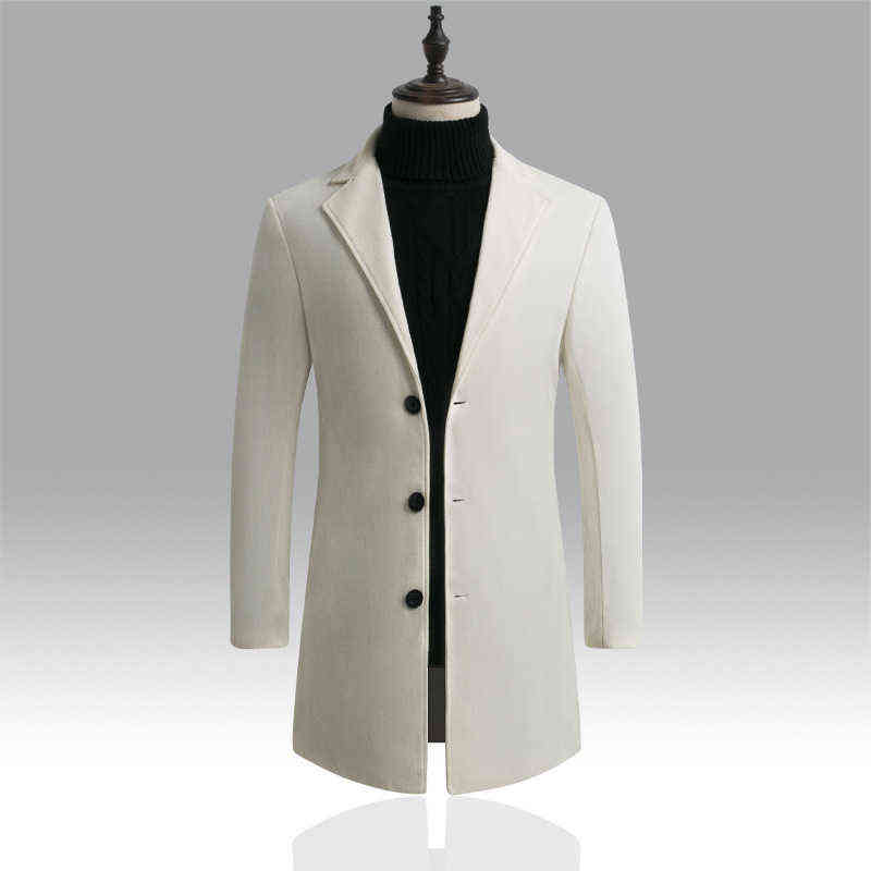 Autumn and Winter Men's Woolen Coat Over Coat Long Winter Mens Wool Coats and Jackets 211122